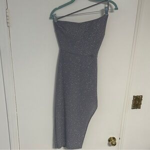 Windsor One Shoulder Sparkling Gray Dress